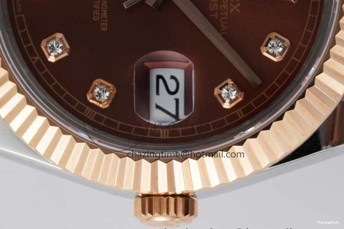 Jubilee Edition Dial VR3235 904L JDF RG V2 Steel Diamonds SS 41 RG Bracelet SS 1:1 Best DateJust Brown on 0828